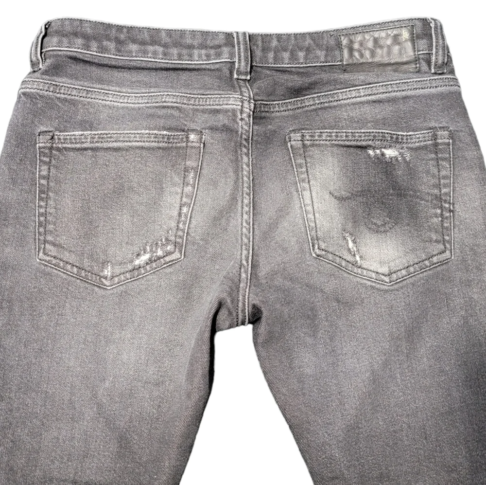 R13 Distressed Boy Skinny Ripped in Black Gray Medium Rise R13W0088 212 Jeans 25 - Picture 4 of 16